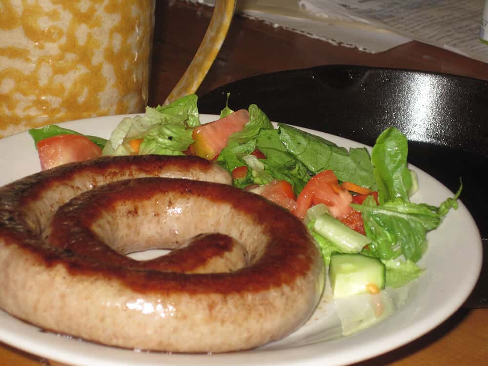European Sausage and salad